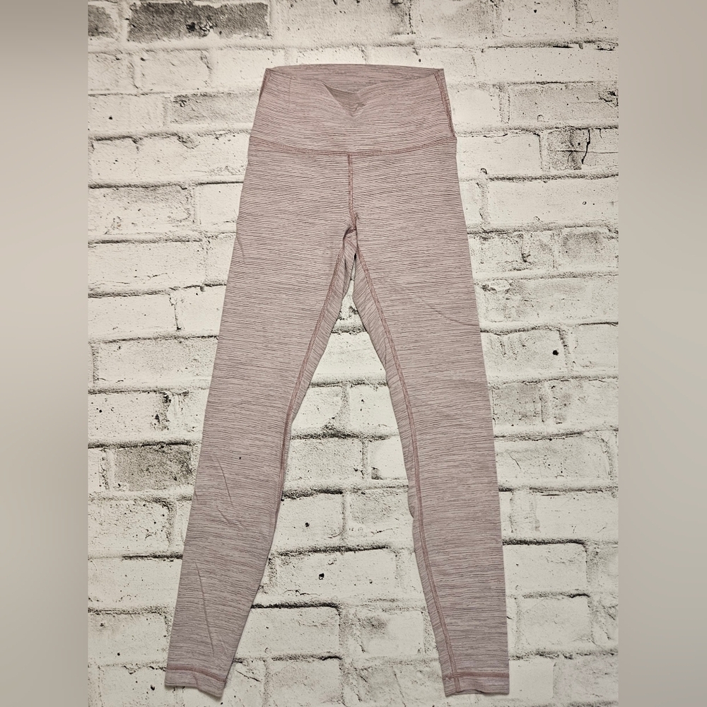 Lululemon Wunder Under High Rise Heather Pink Yoga Leggings Size 6 - Picture 5 of 11